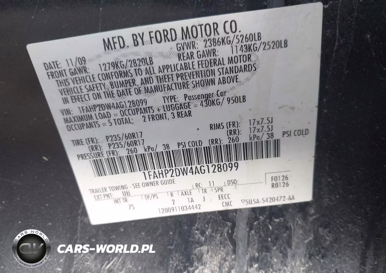 2010 Ford Taurus Se VIN:1FAHP2DW4AG128099 - 9