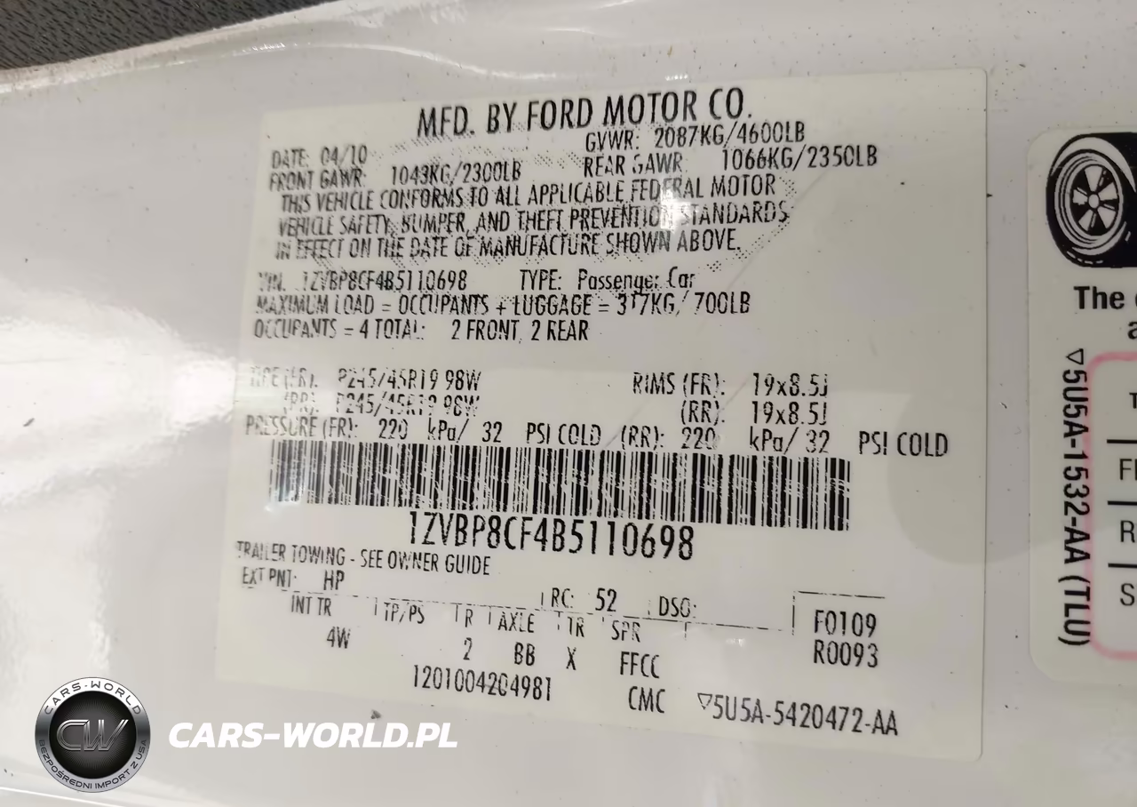 2011 Ford Mustang Gt Premium VIN:1ZVBP8CF4B5110698 - 9