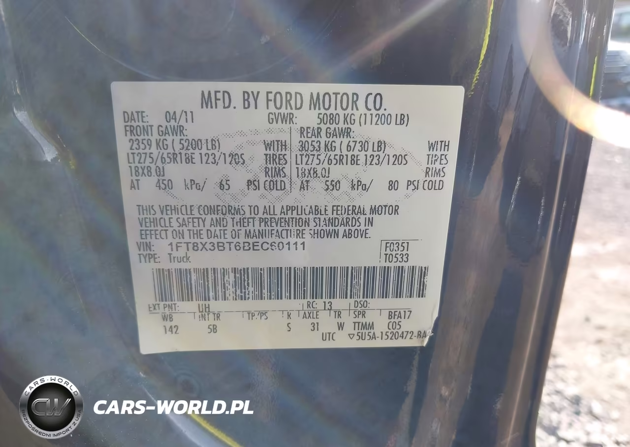 2011 Ford F-350 Lariat VIN:1FT8X3BT6BEC60111 - 8