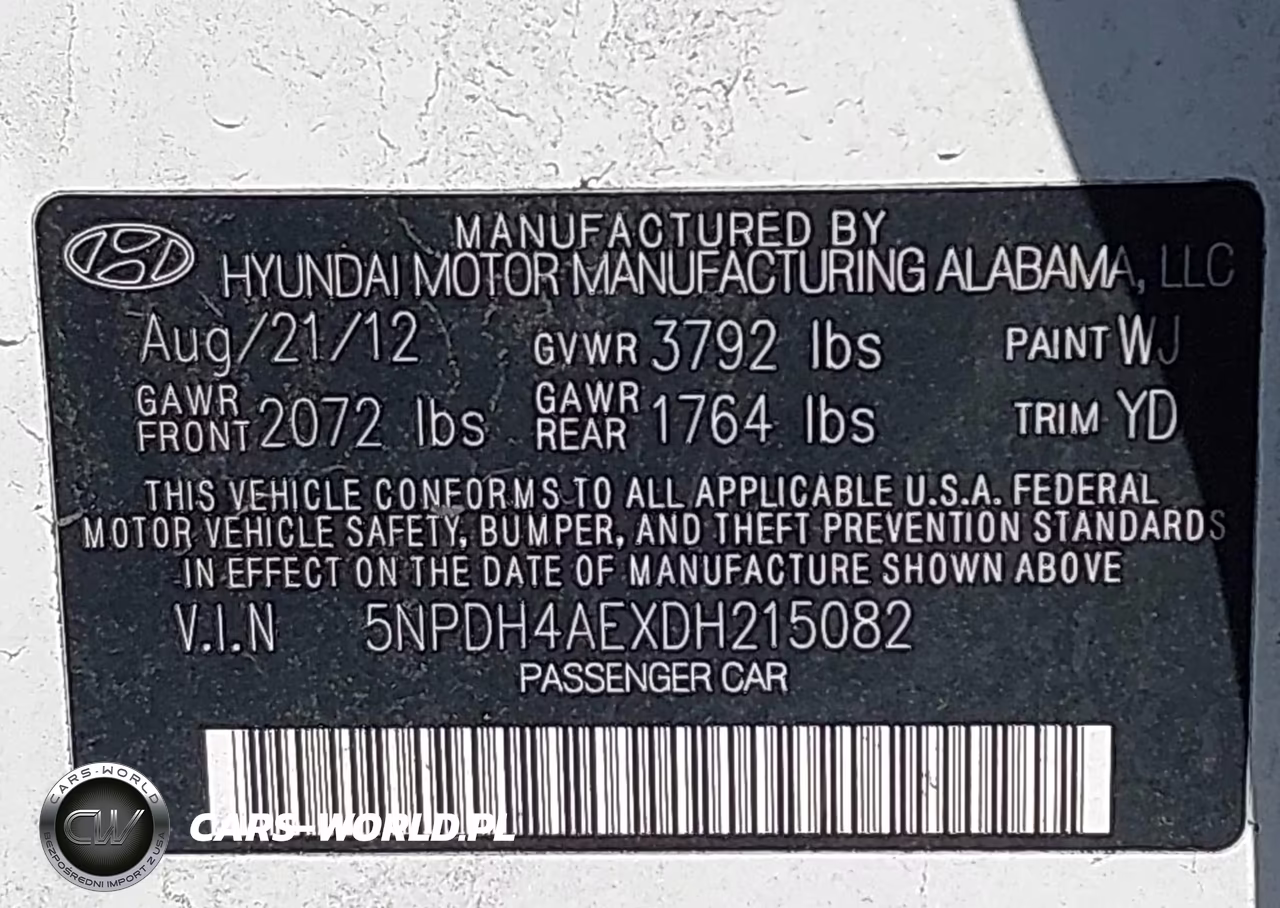 2013 Hyundai Elantra Gls VIN:5NPDH4AEXDH215082 - 9