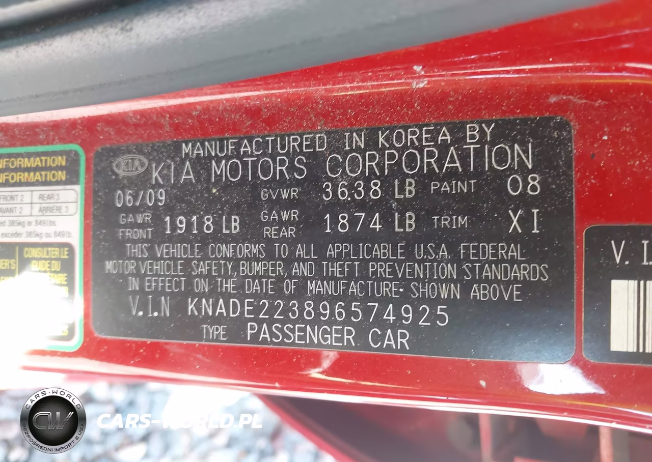 2009 Kia Rio Lx VIN:KNADE223896574925 - 9