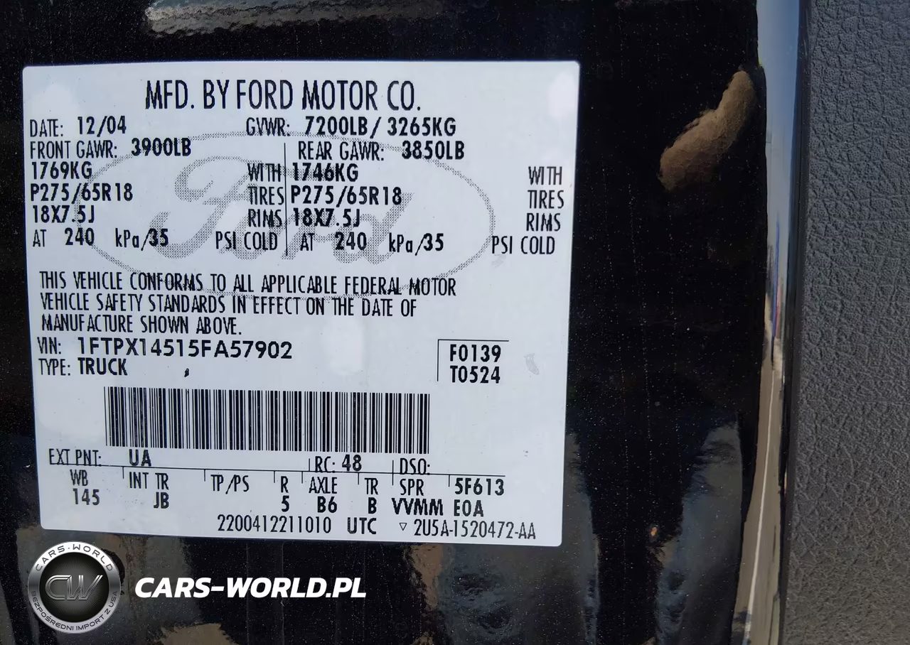 2005 Ford F-150 Fx4-Lariat-Xl-Xlt VIN:1FTPX14515FA57902 - 9