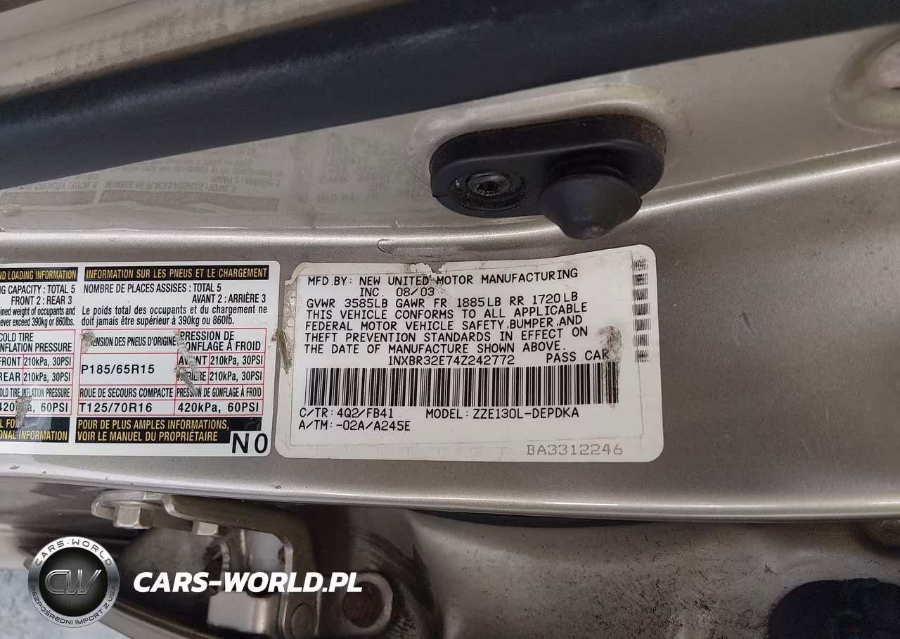 2004 Toyota Corolla Ce VIN:1NXBR32E74Z242772 - 9