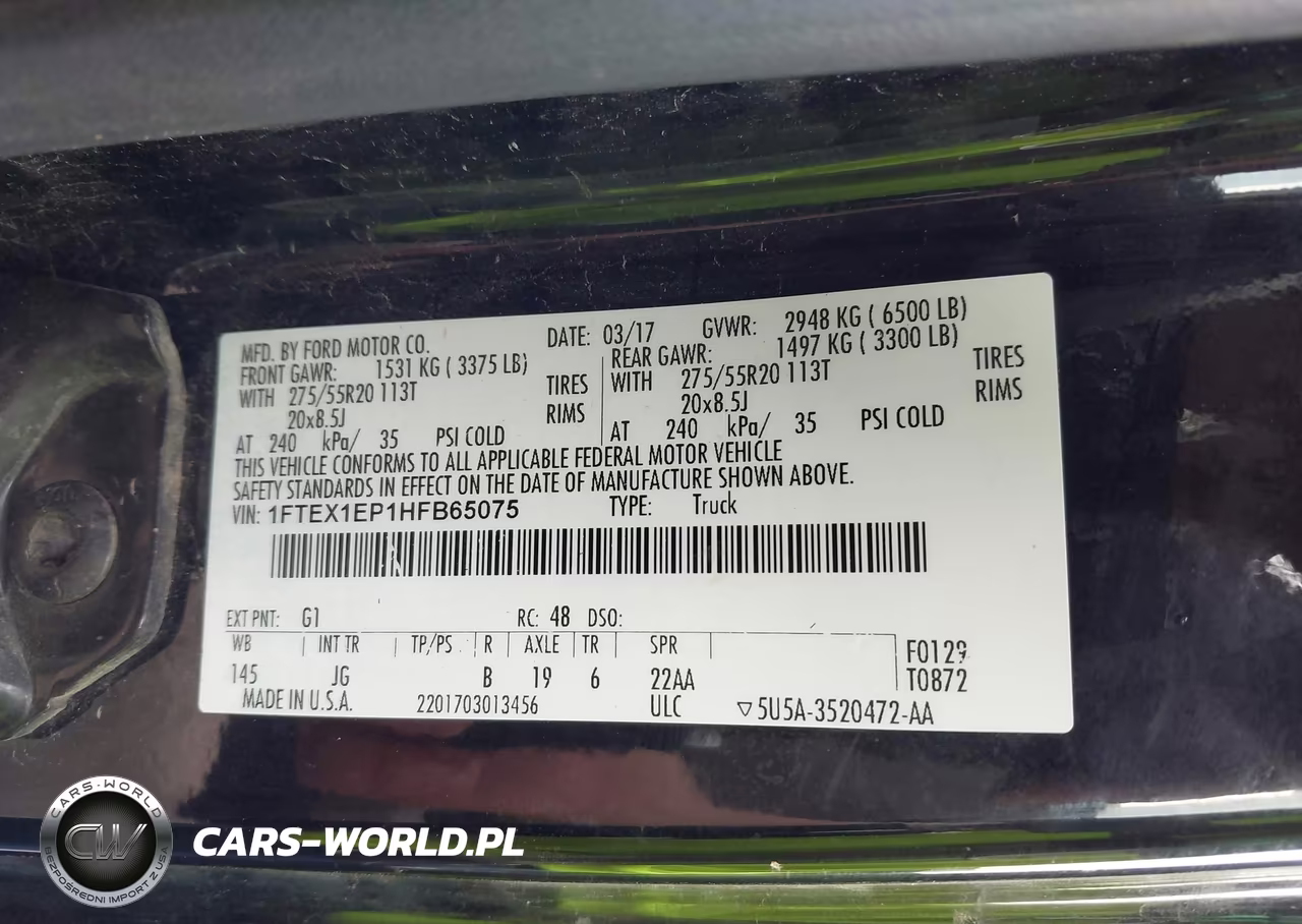 2017 Ford F-150 Xl VIN:1FTEX1EP1HFB65075 - 9