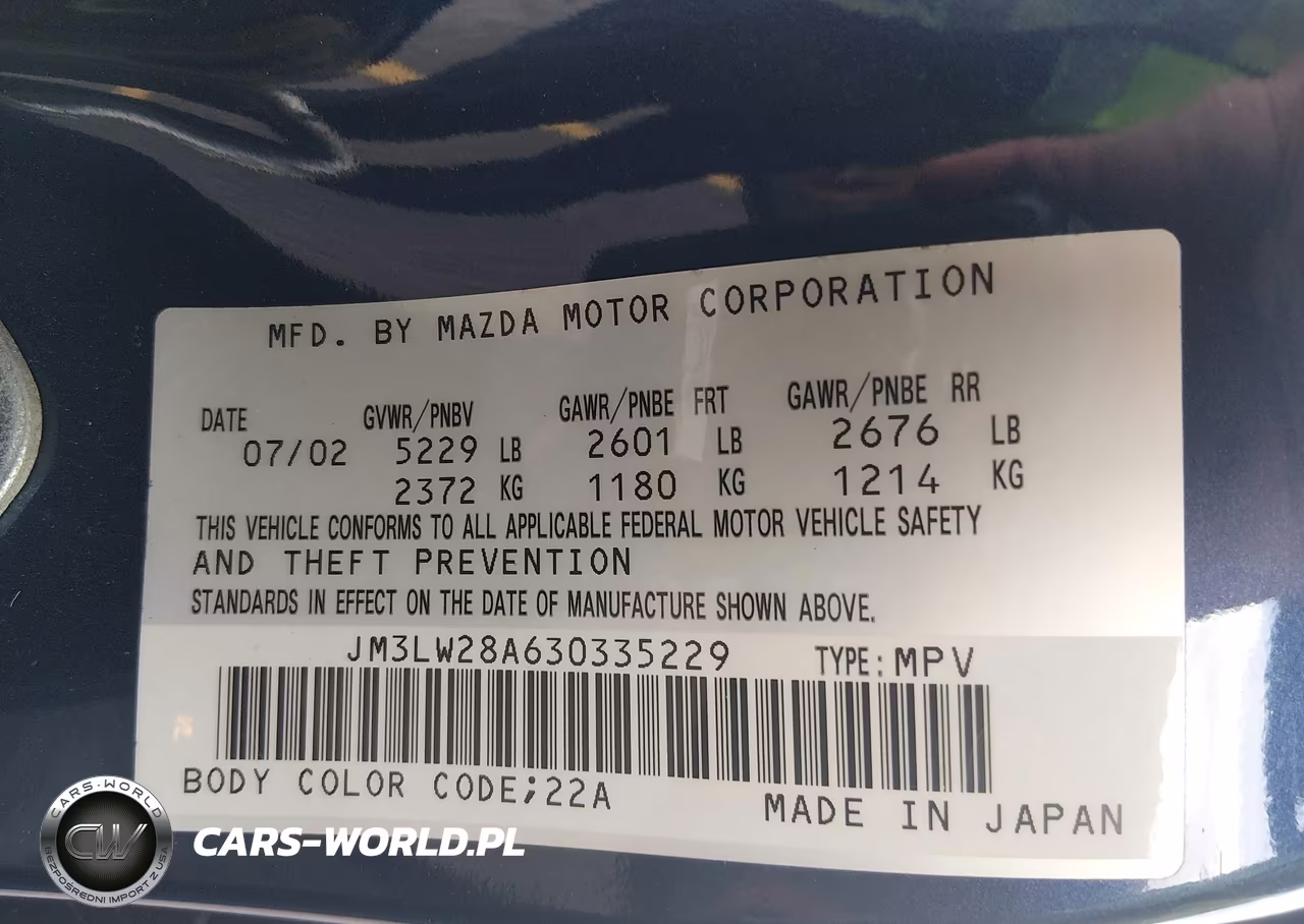 2003 Mazda Mpv Es-Lx-Lx-Sv VIN:JM3LW28A630335229 - 9