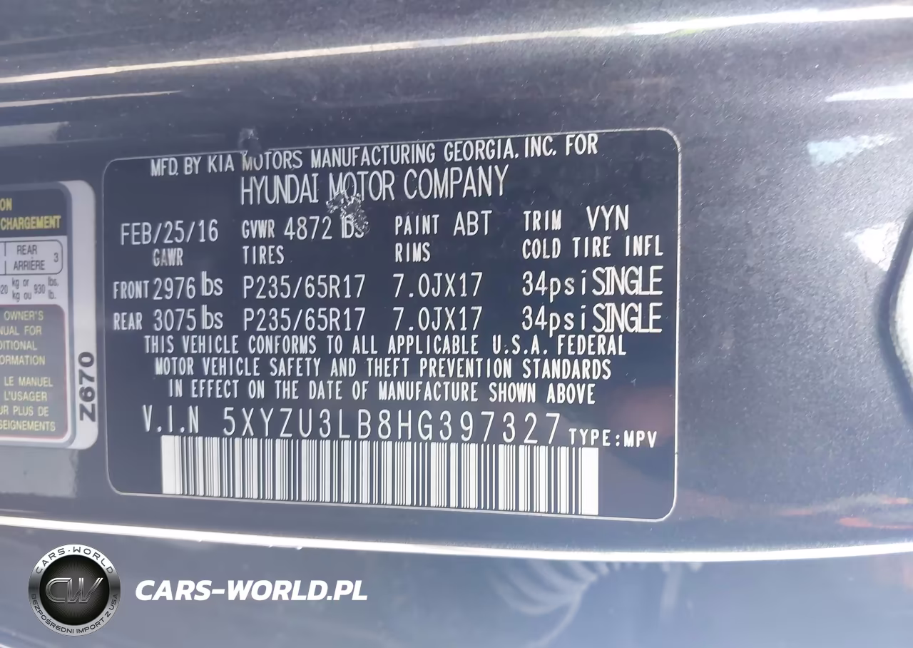 2017 Hyundai Santa Fe Sport 2.4L VIN:5XYZU3LB8HG397327 - 9