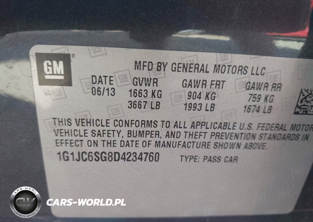 2013 Chevrolet Sonic Lt Auto VIN:1G1JC6SG8D4234760 - 9