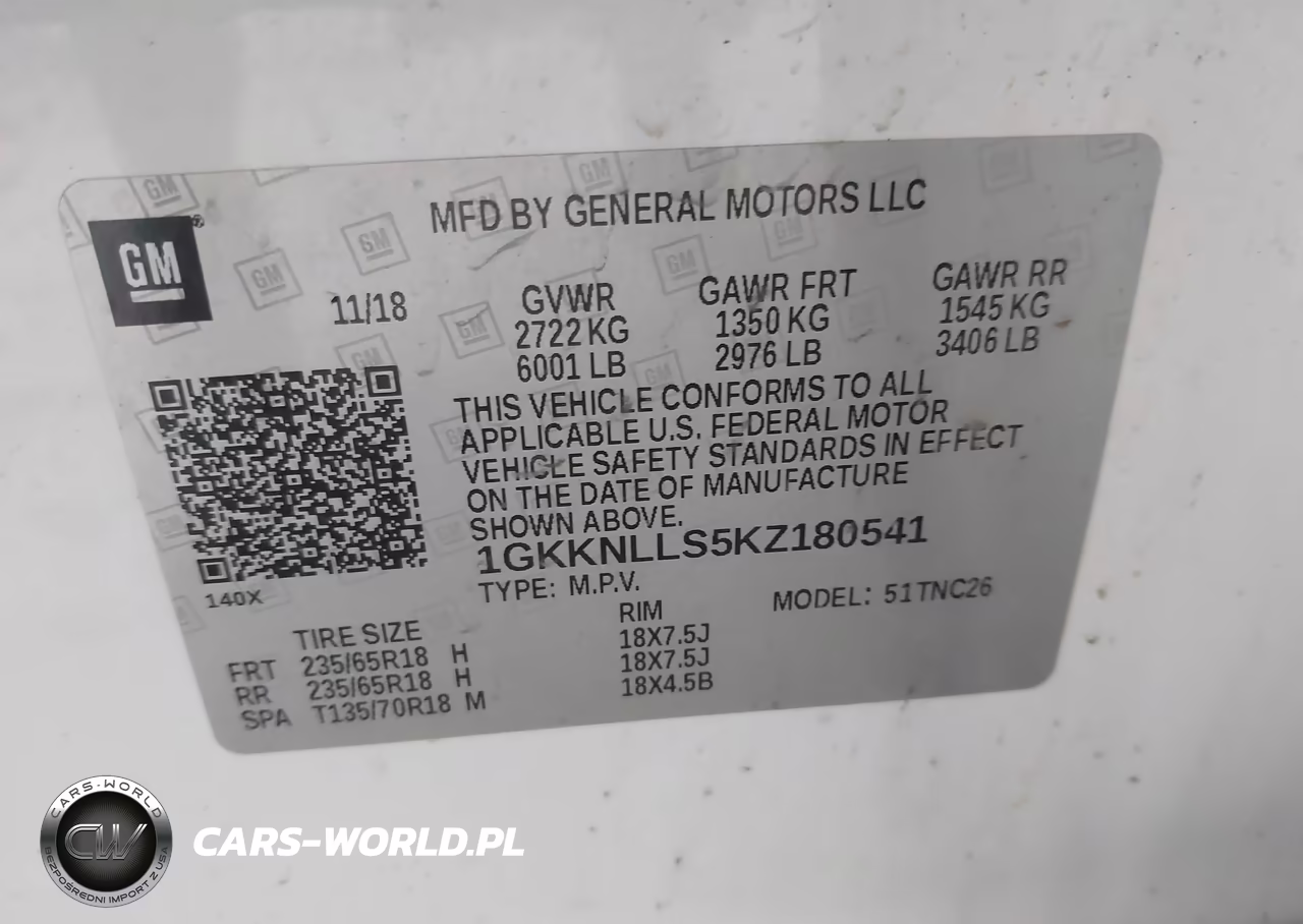2019 GMC Acadia Sle-2 VIN:1GKKNLLS5KZ180541 - 9
