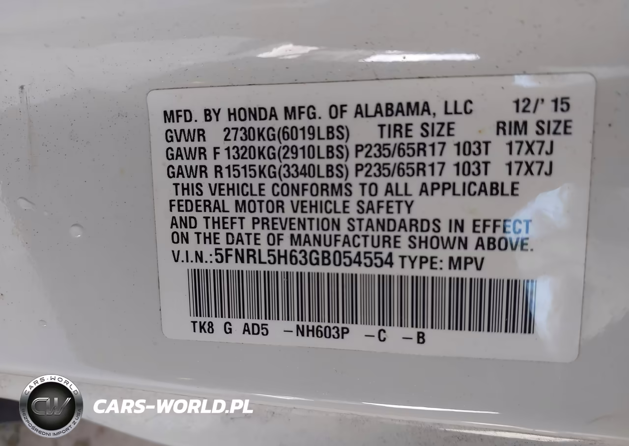 2016 Honda Odyssey Ex-L VIN:5FNRL5H63GB054554 - 9
