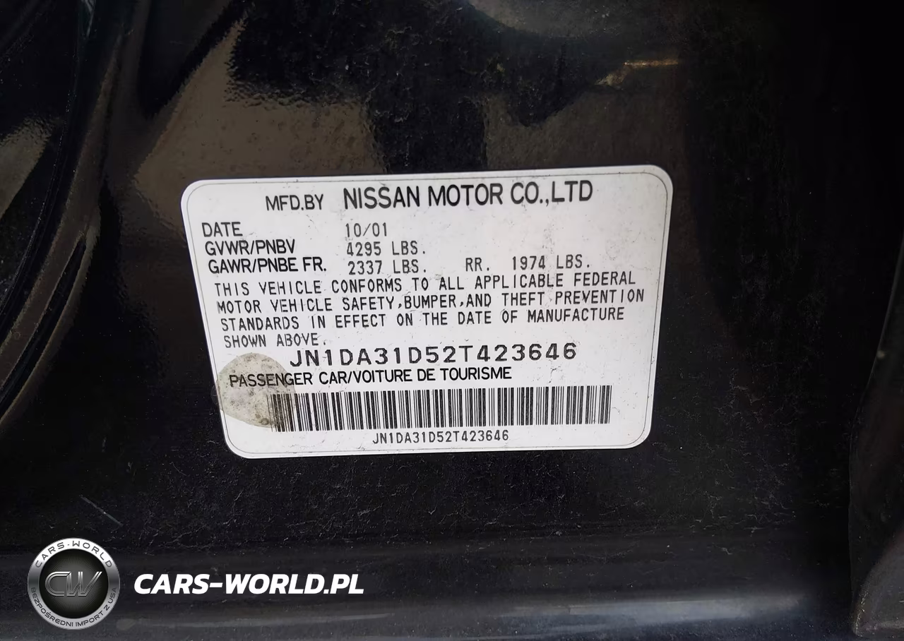 2002 Nissan Maxima Gle VIN:JN1DA31D52T423646 - 9