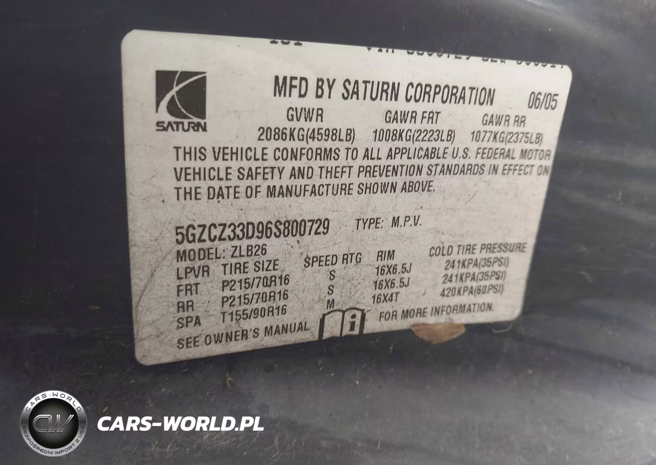 2006 Saturn Vue 4 Cyl VIN:5GZCZ33D96S800729 - 9