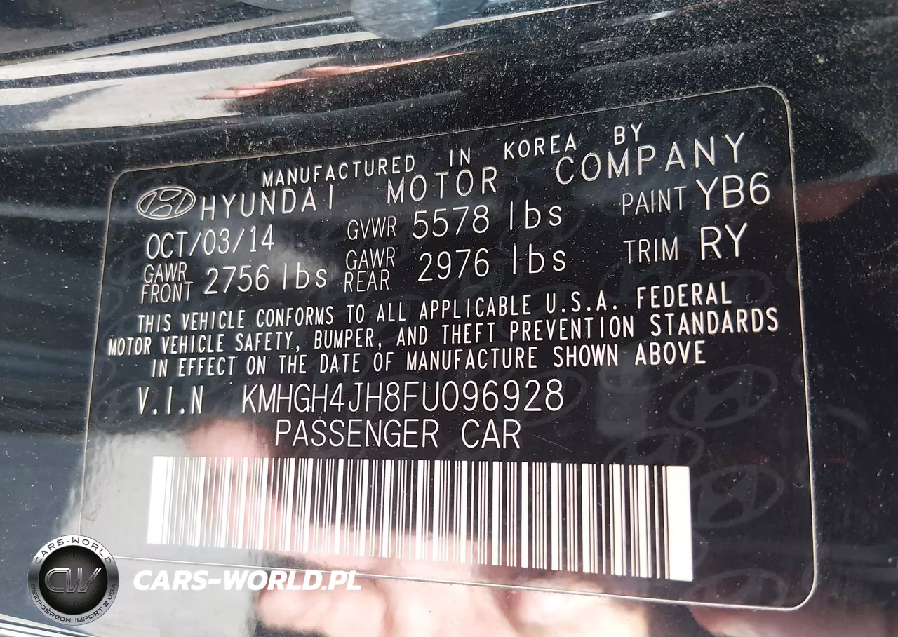2015 Hyundai Equus Signature VIN:KMHGH4JH8FU096928 - 9