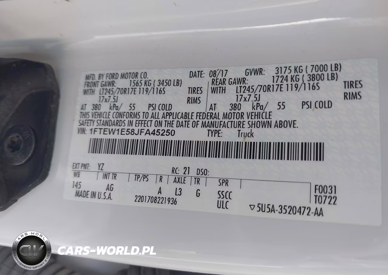 2018 Ford F-150 Xl VIN:1FTEW1E58JFA45250 - 9