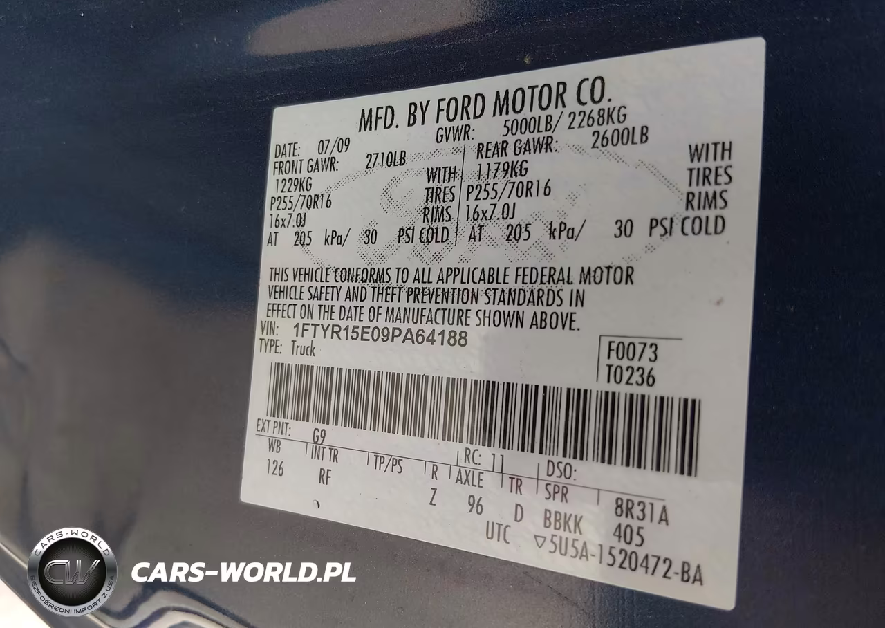 2009 Ford Ranger Fx4 Off-Road-Sport-Xl-Xlt VIN:1FTYR15E09PA64188 - 9