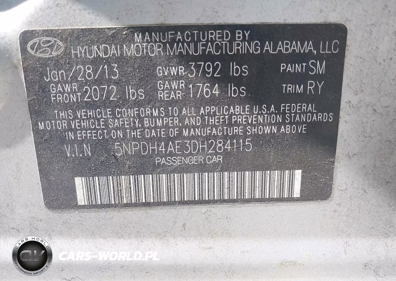2013 Hyundai Elantra Limited VIN:5NPDH4AE3DH284115 - 9