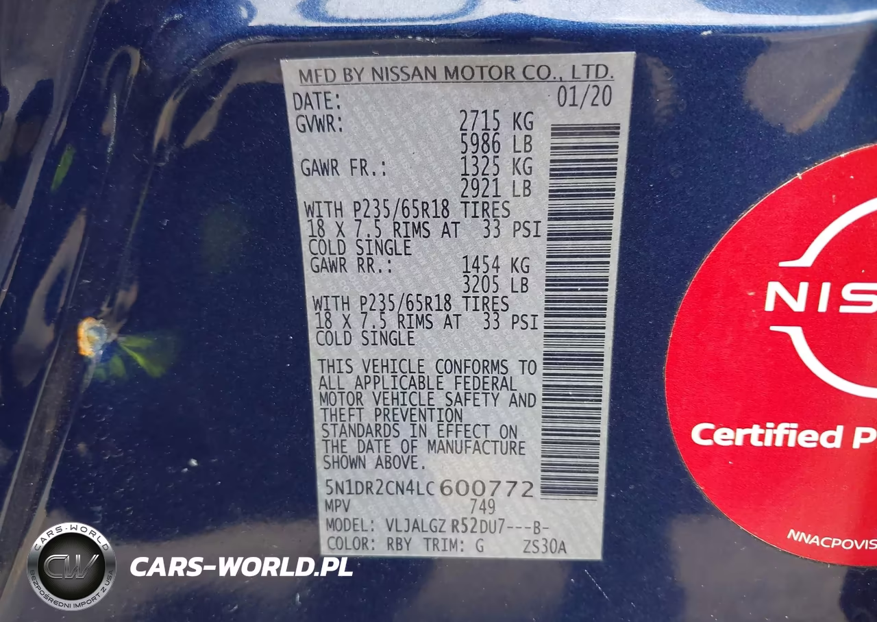 2020 Nissan Pathfinder Sl 2Wd VIN:5N1DR2CN4LC600772 - 9