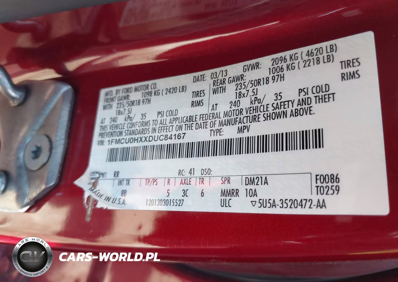 2013 Ford Escape Sel VIN:1FMCU0HXXDUC84167 - 9