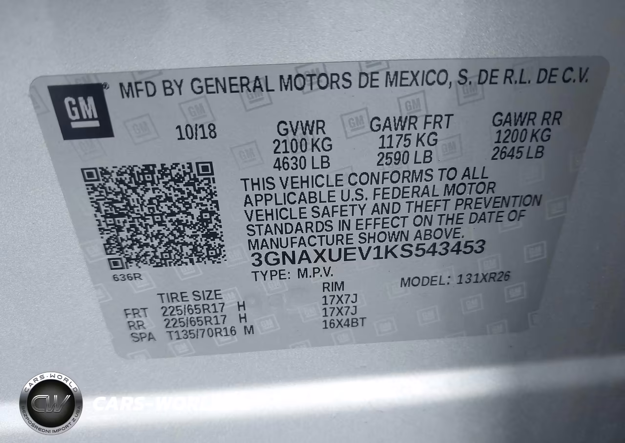 2019 Chevrolet Equinox Lt VIN:3GNAXUEV1KS543453 - 9