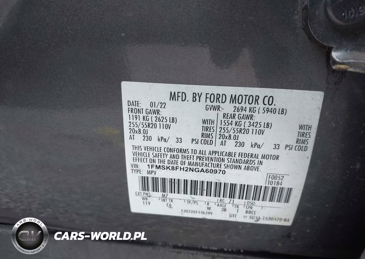 2022 Ford Explorer Limited VIN:1FMSK8FH2NGA60970 - 9