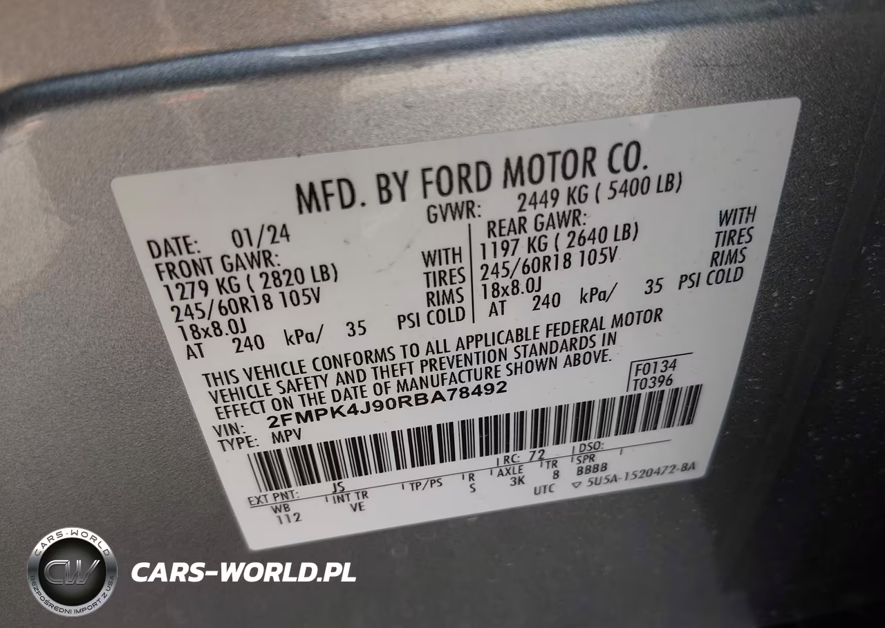 2024 Ford Edge Sel VIN:2FMPK4J90RBA78492 - 9