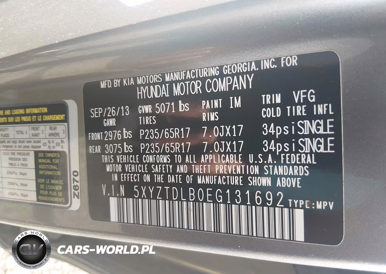 2014 Hyundai Santa Fe Sport 2.4L VIN:5XYZTDLB0EG131692 - 9