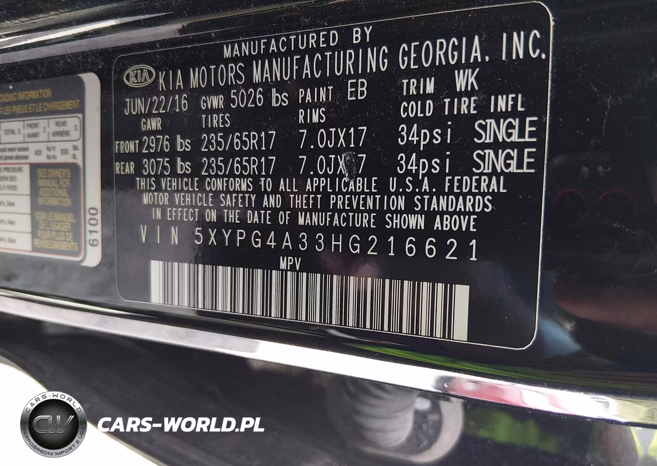2017 Kia Sorento 2.4L Lx VIN:5XYPG4A33HG216621 - 9