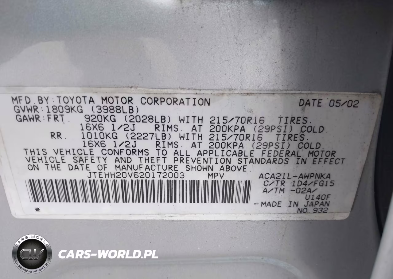 2002 Toyota Rav4 VIN:JTEHH20V620172003 - 9