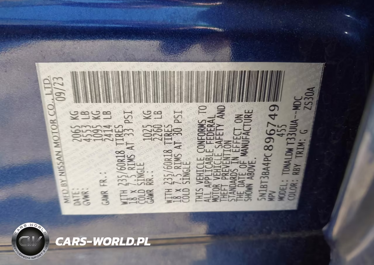 2023 Nissan Rogue Sv Fwd VIN:5N1BT3BA4PC896749 - 9