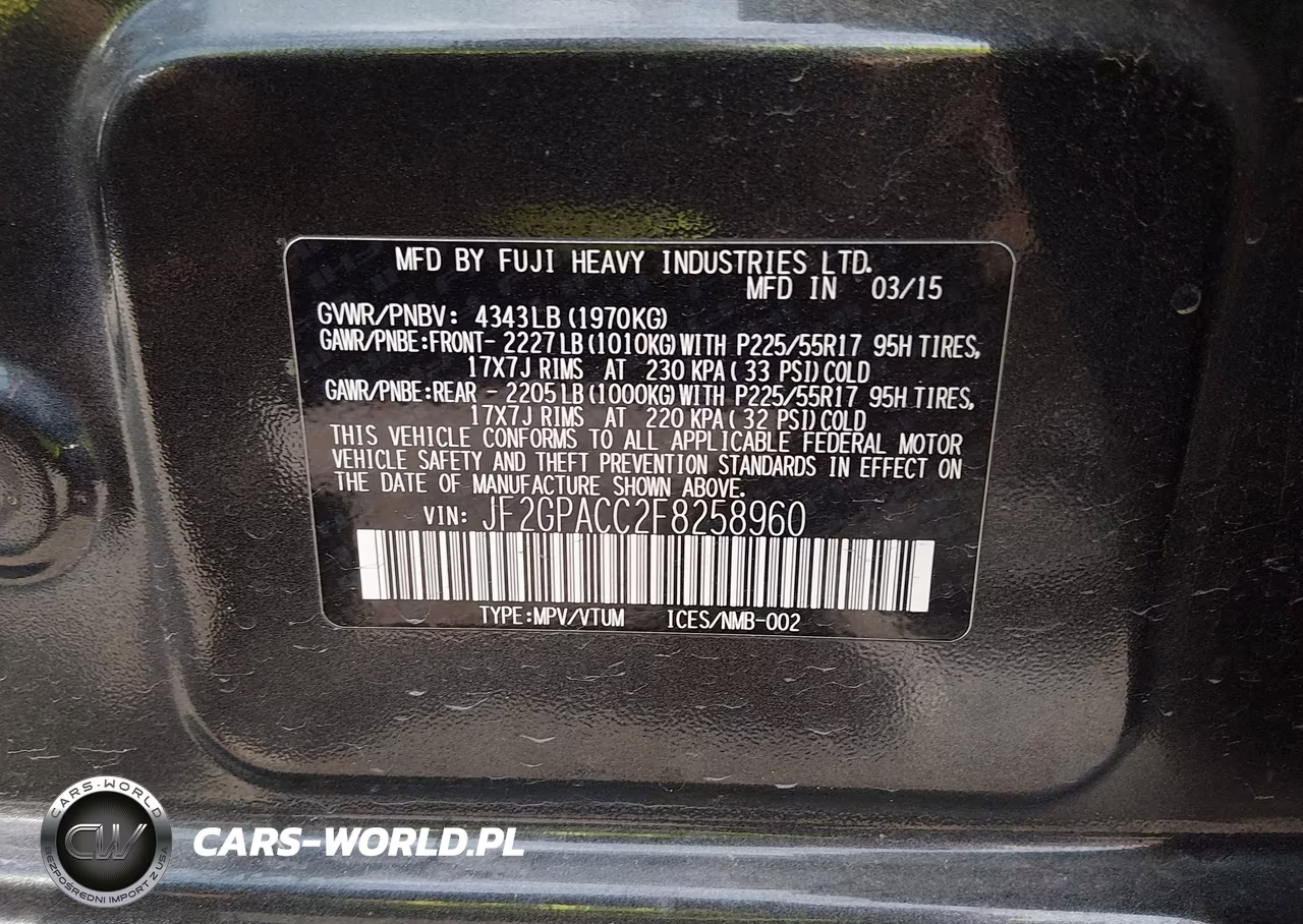 2015 Subaru Xv Crosstrek 2.0I Premium VIN:JF2GPACC2F8258960 - 9