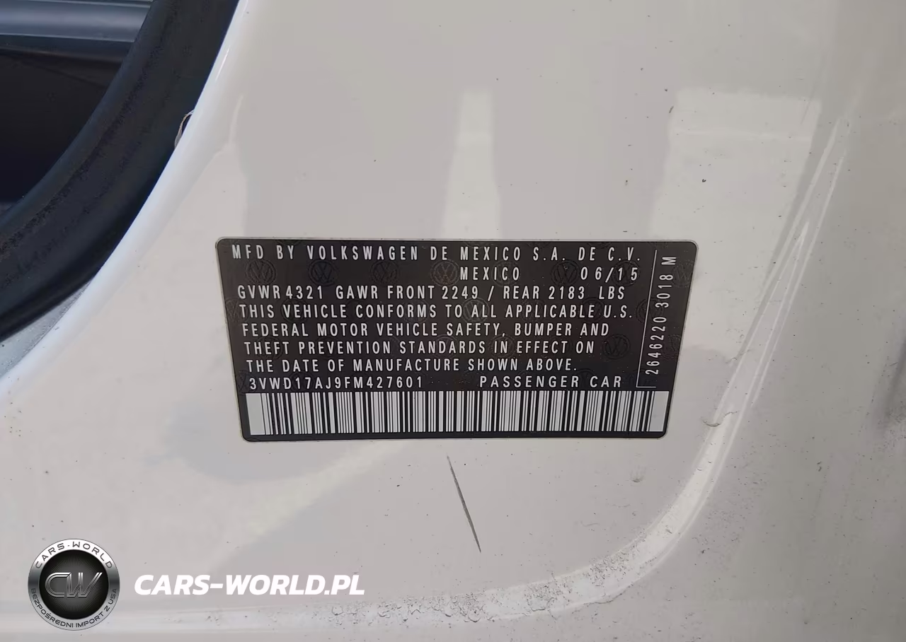 2015 Volkswagen Jetta 1.8T Sport VIN:3VWD17AJ9FM427601 - 9