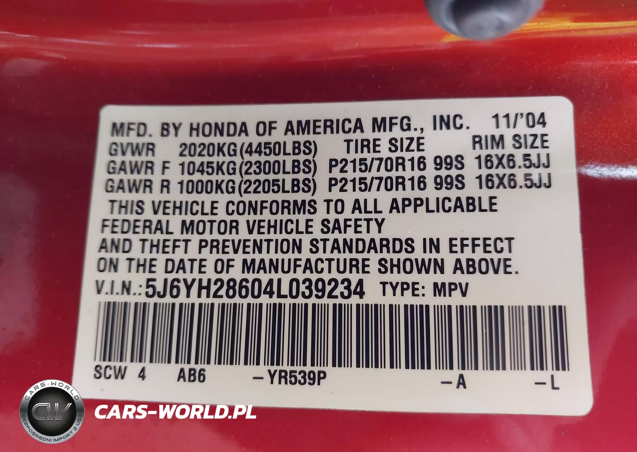 2004 Honda Element Ex VIN:5J6YH28604L039234 - 9