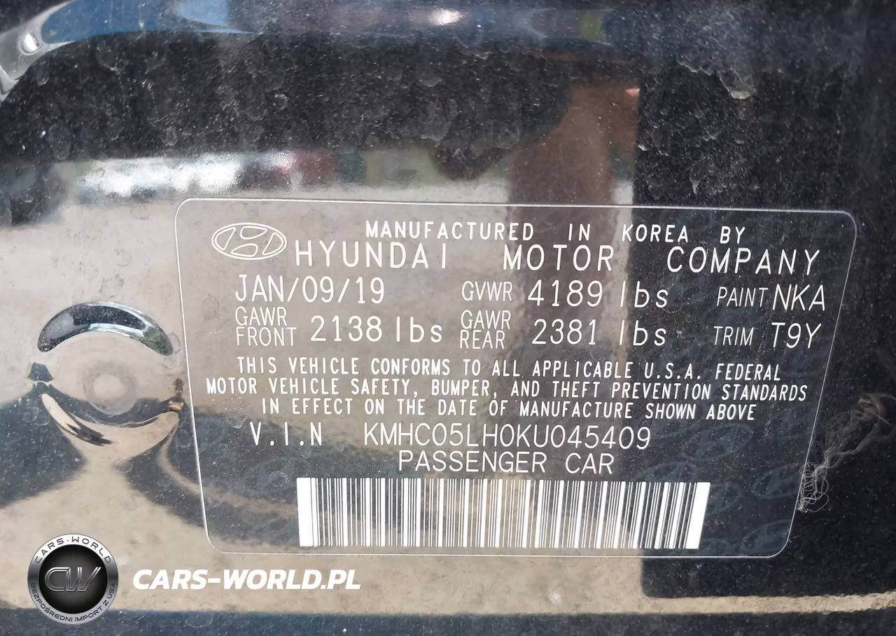 2019 Hyundai Ioniq Electric Limited VIN:KMHC05LH0KU045409 - 9