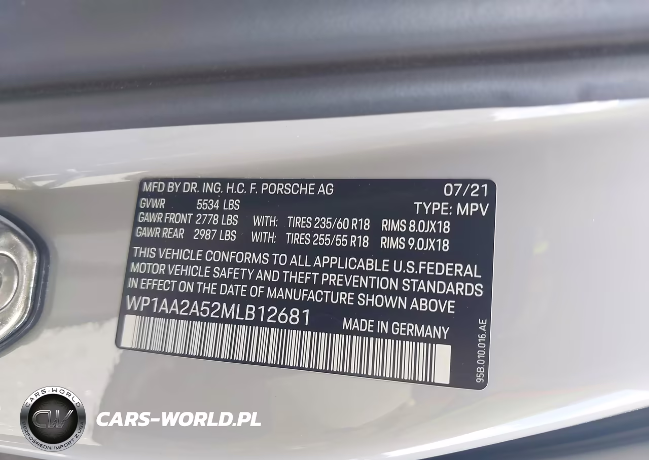 2021 Porsche Macan VIN:WP1AA2A52MLB12681 - 9