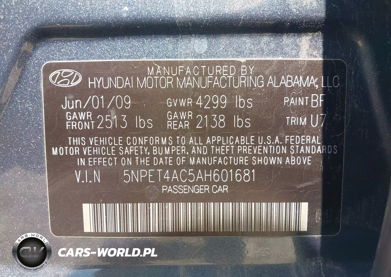 2010 Hyundai Sonata Gls VIN:5NPET4AC5AH601681 - 9