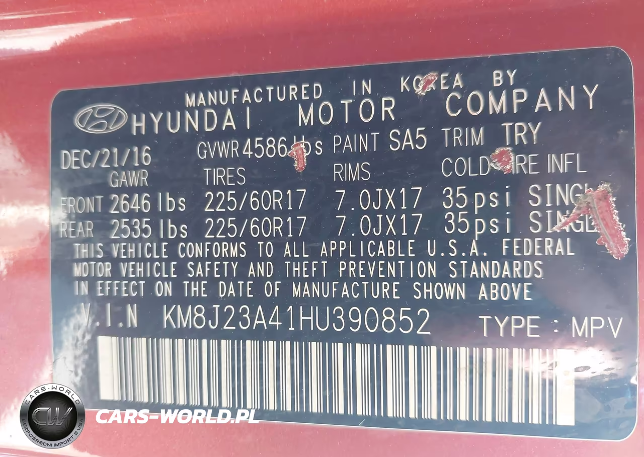2017 Hyundai Tucson Se VIN:KM8J23A41HU390852 - 9