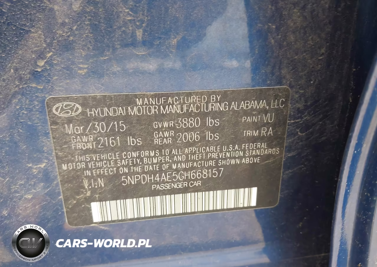 2016 Hyundai Elantra Se VIN:5NPDH4AE5GH668157 - 9
