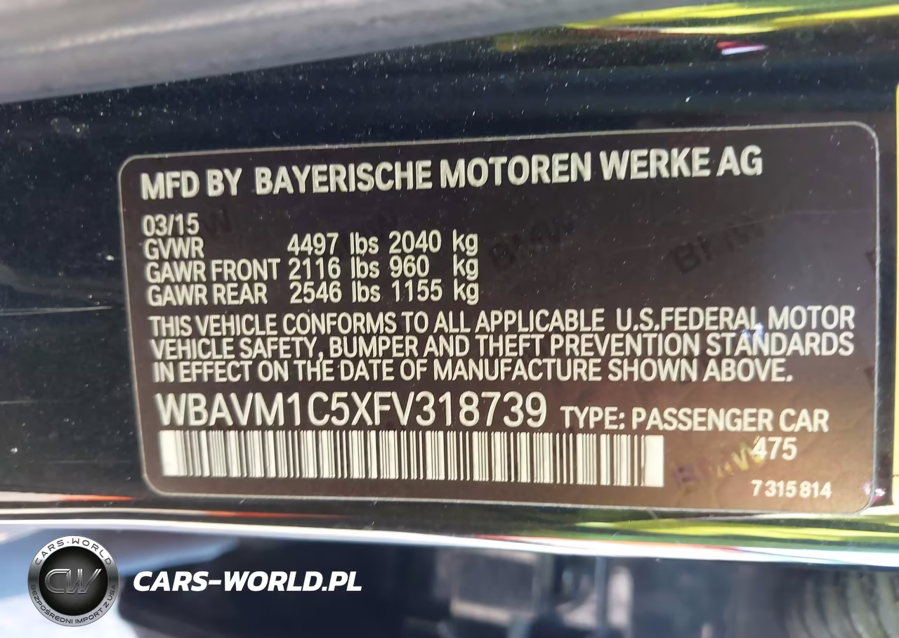 2015 BMW X1 Sdrive28I VIN:WBAVM1C5XFV318739 - 9