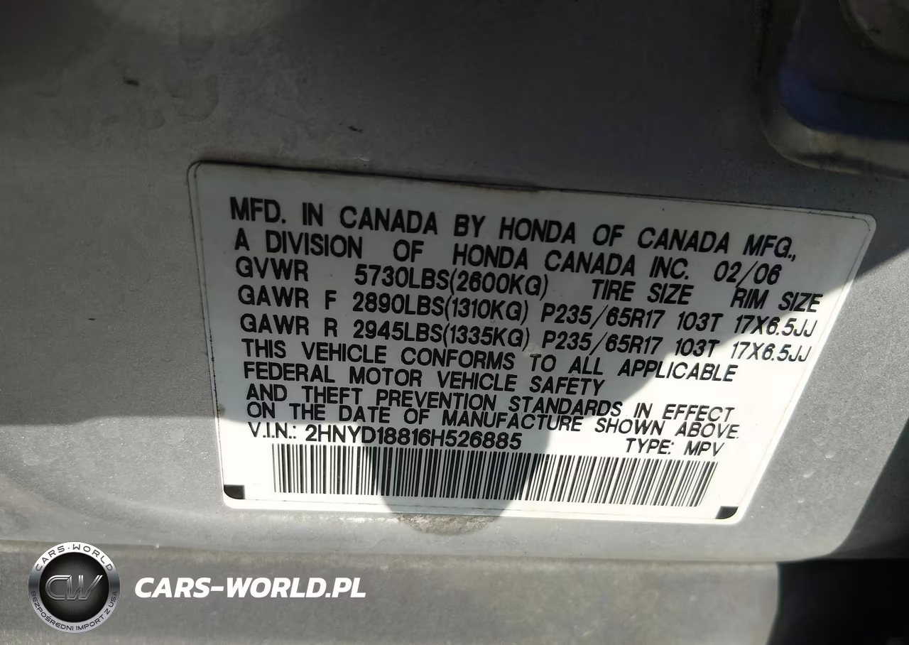 2006 Acura Mdx VIN:2HNYD18816H526885 - 9