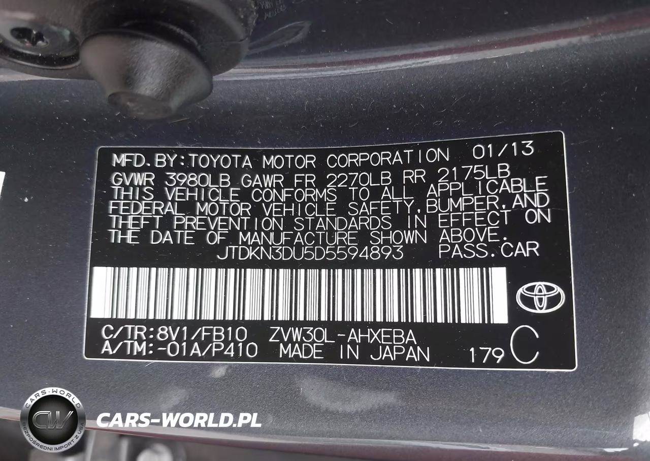 2013 Toyota Prius Three VIN:JTDKN3DU5D5594893 - 9
