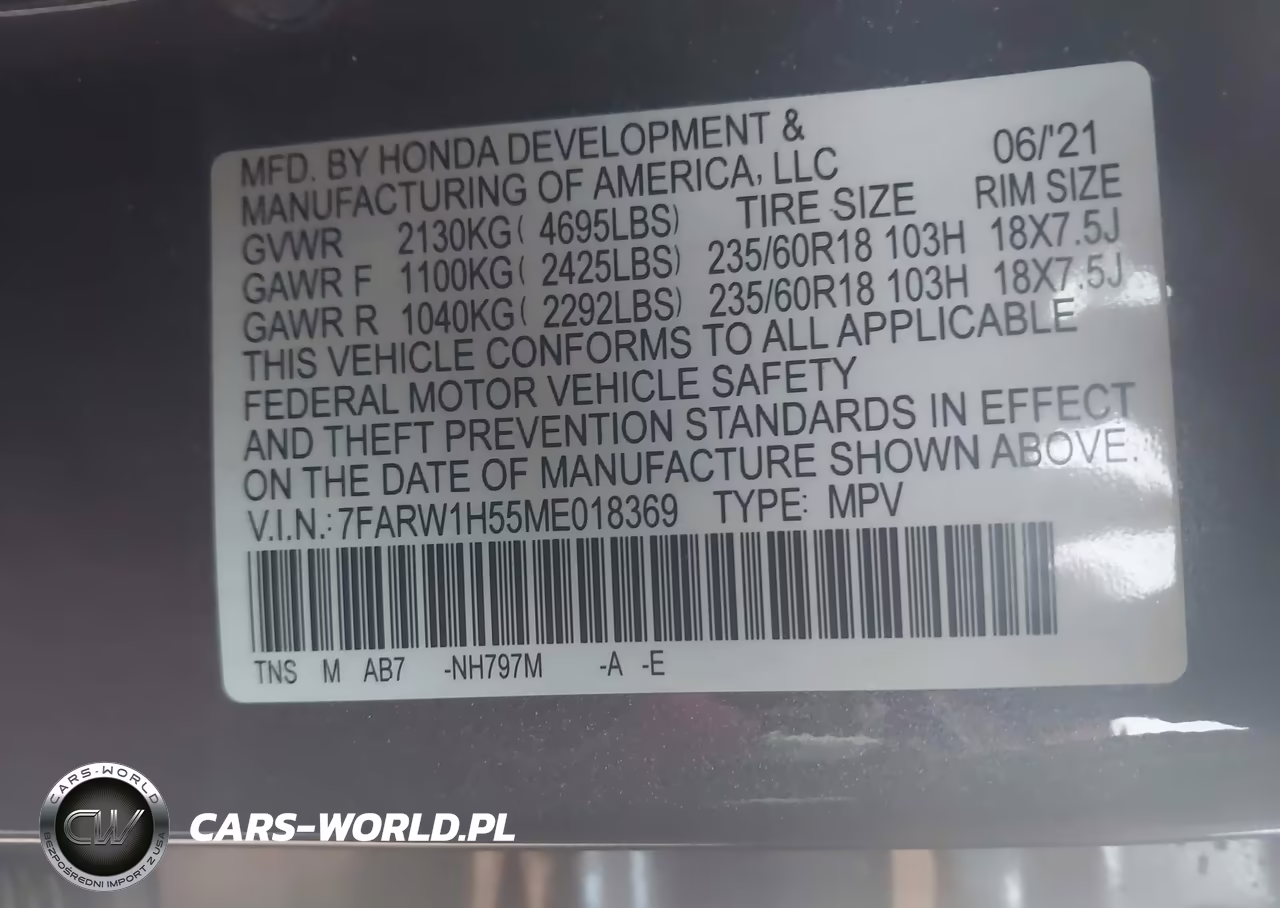 2021 Honda Cr-V 2Wd Ex VIN:7FARW1H55ME018369 - 9
