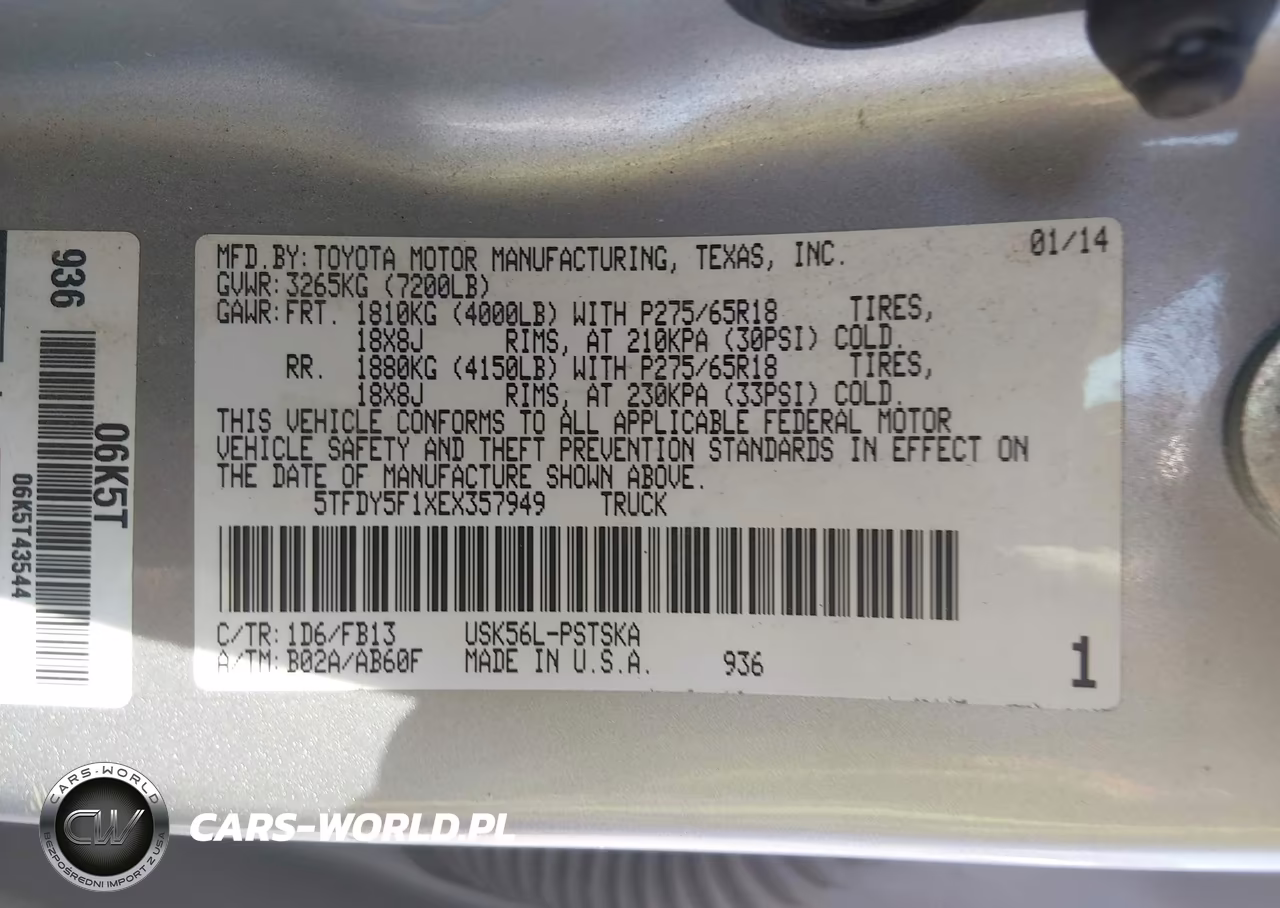 2014 Toyota Tundra Sr5 5.7L V8 VIN:5TFDY5F1XEX357949 - 9