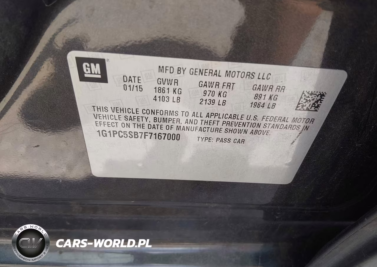 2015 Chevrolet Cruze 1Lt Auto VIN:1G1PC5SB7F7167000 - 9