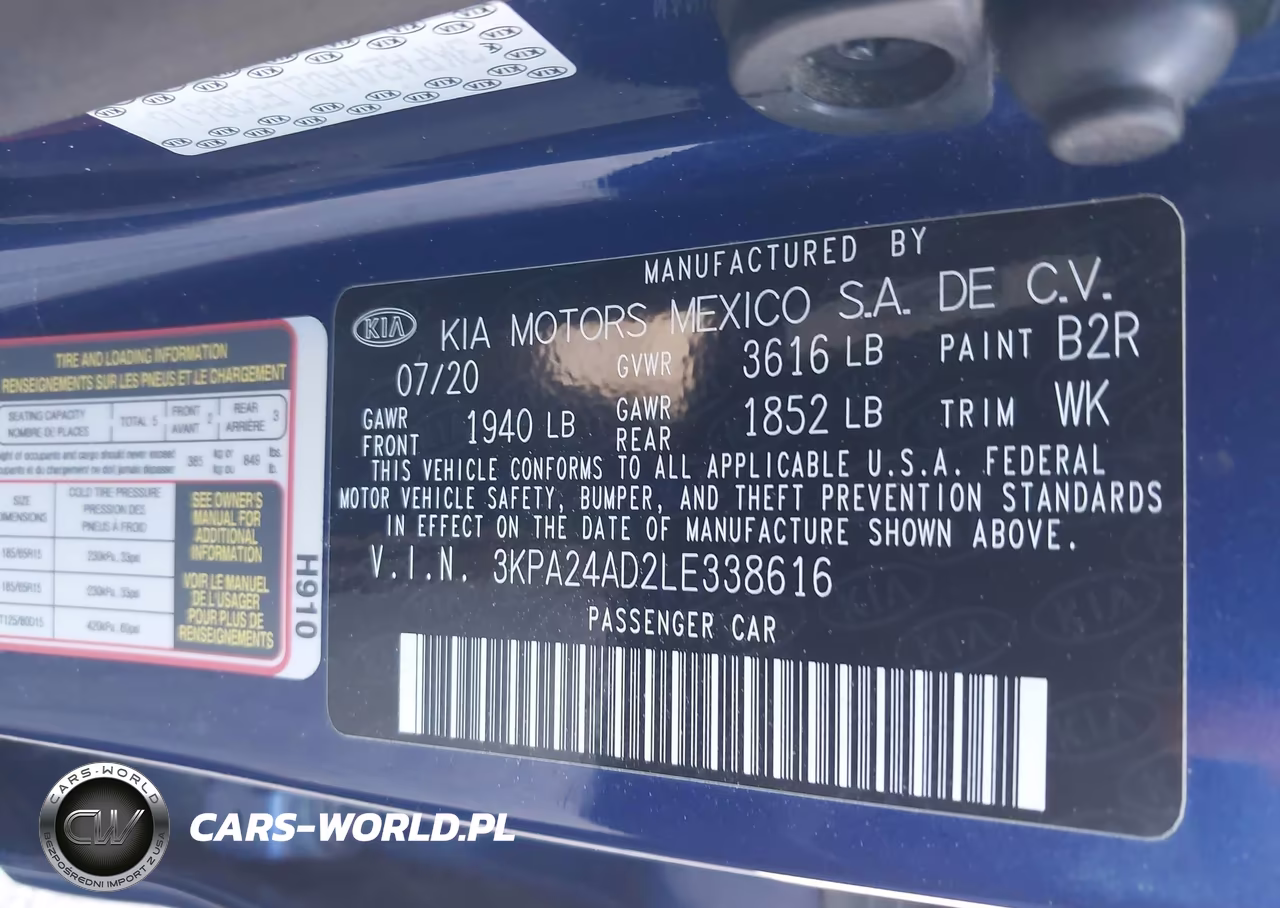2020 Kia Rio S VIN:3KPA24AD2LE338616 - 9