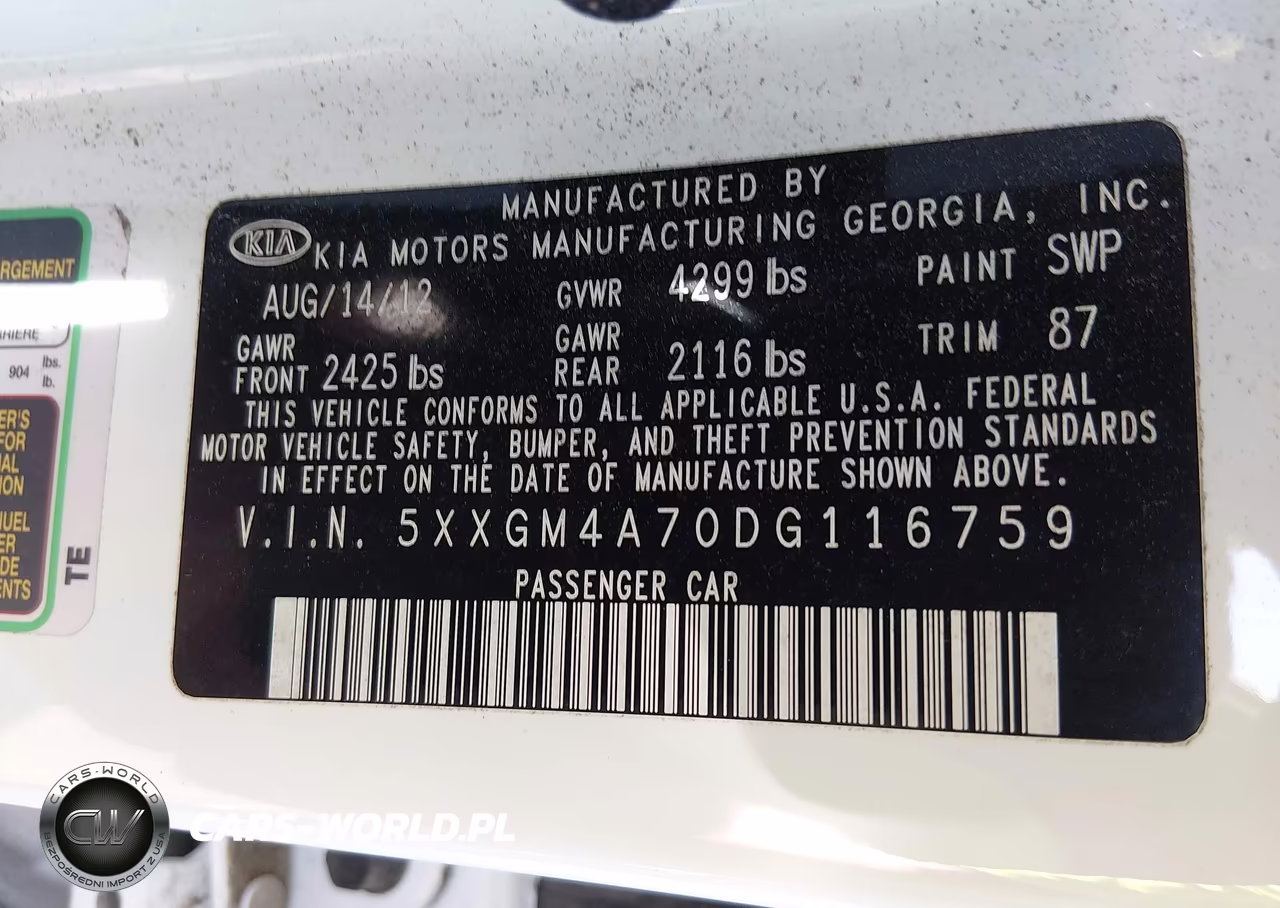 2013 Kia Optima Lx VIN:5XXGM4A70DG116759 - 9