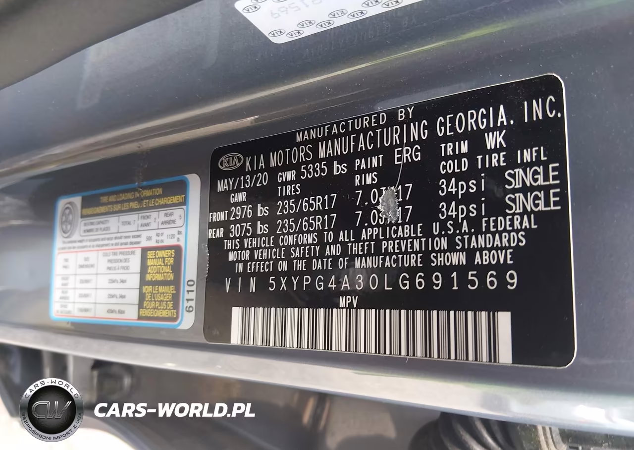 2020 Kia Sorento 2.4L Lx VIN:5XYPG4A30LG691569 - 9