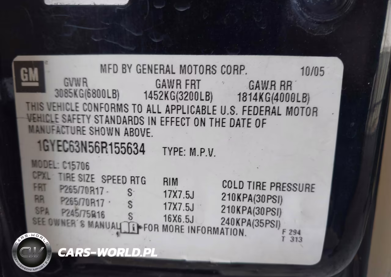 2006 Cadillac Escalade Standard VIN:1GYEC63N56R155634 - 9