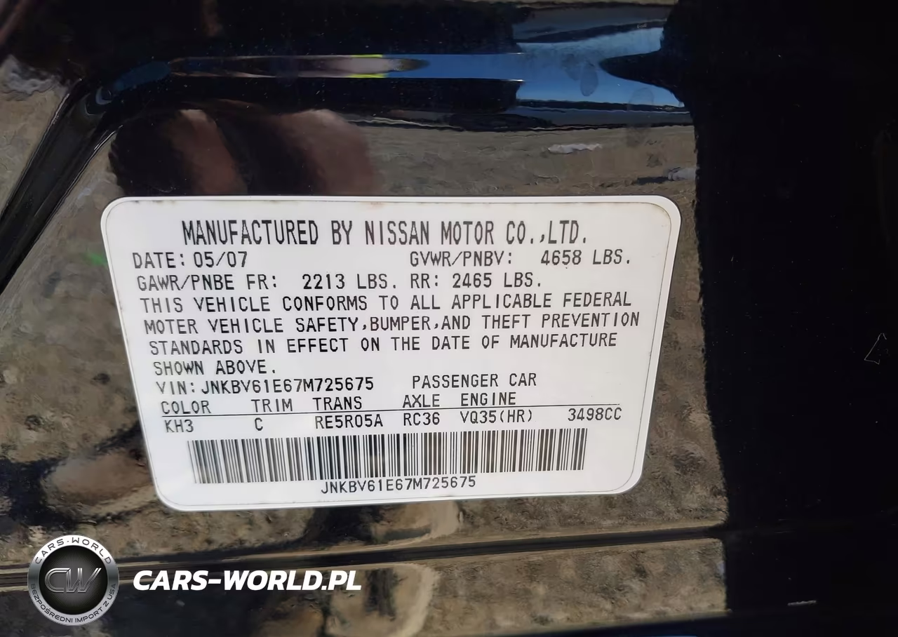 2007 Infiniti G35 Journey VIN:JNKBV61E67M725675 - 9