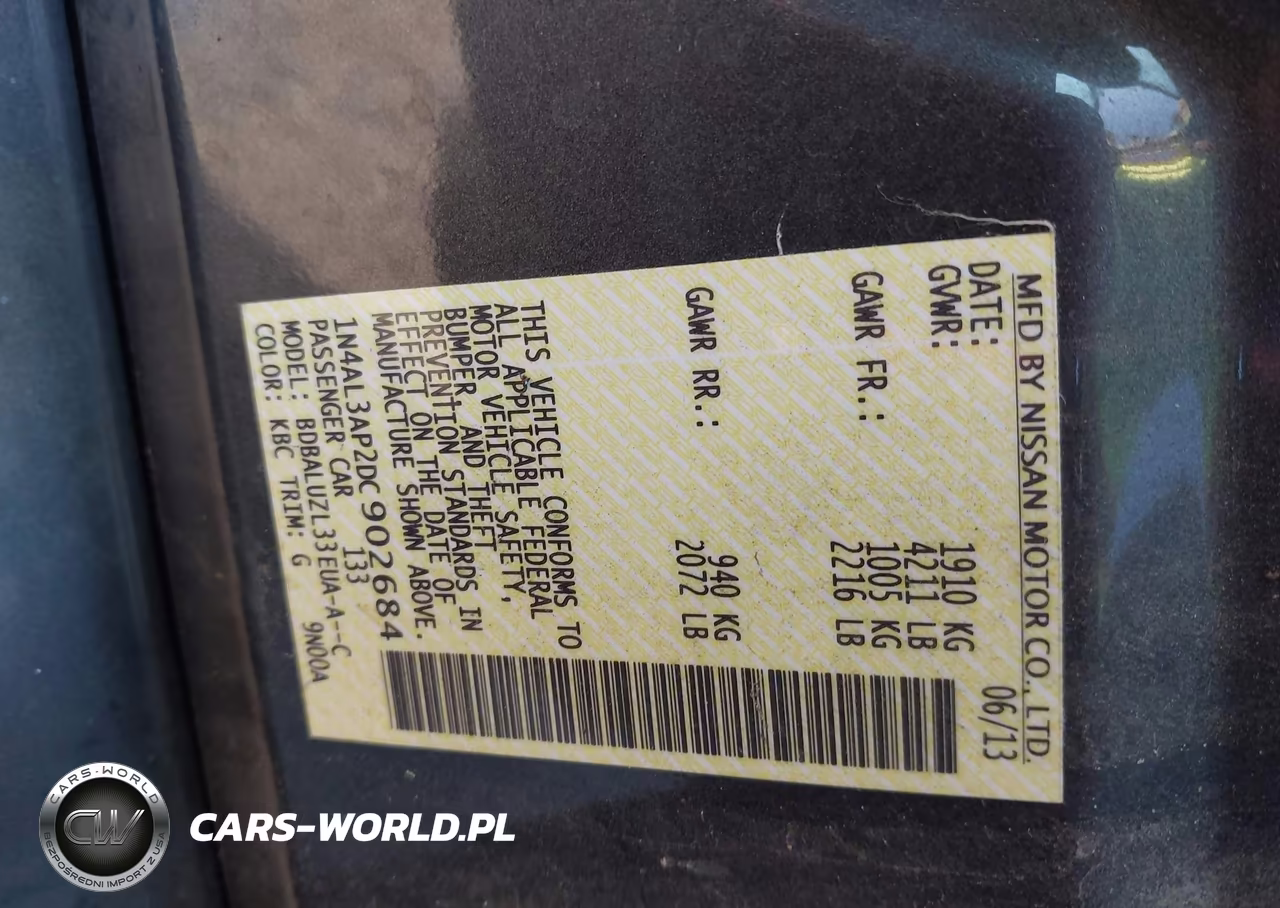 2013 Nissan Altima 2.5 Sv VIN:1N4AL3AP2DC902684 - 9