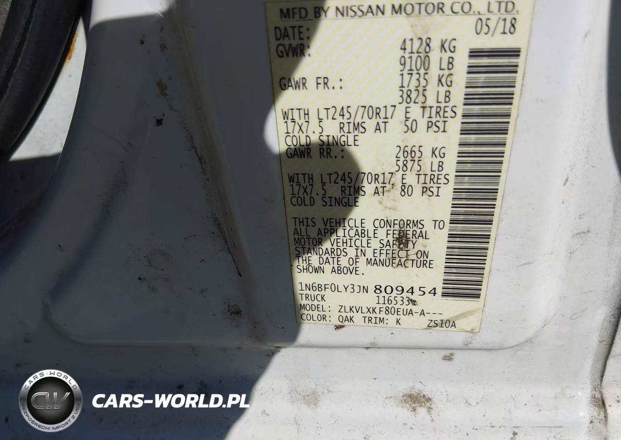 2018 Nissan Nv Cargo Nv2500 Hd Sv V6 VIN:1N6BF0LY3JN809454 - 9