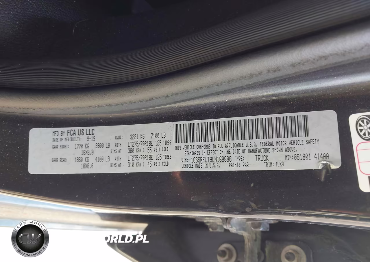 2020 Ram 1500 Rebel 4X4 5'7 Box VIN:1C6SRFLT9LN168886 - 9